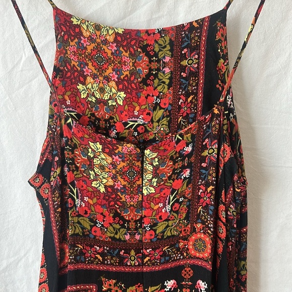 Topshop Patchwork Boho Print Spaghetti Strap Maxi Dress Side Slits - Picture 9 of 13
